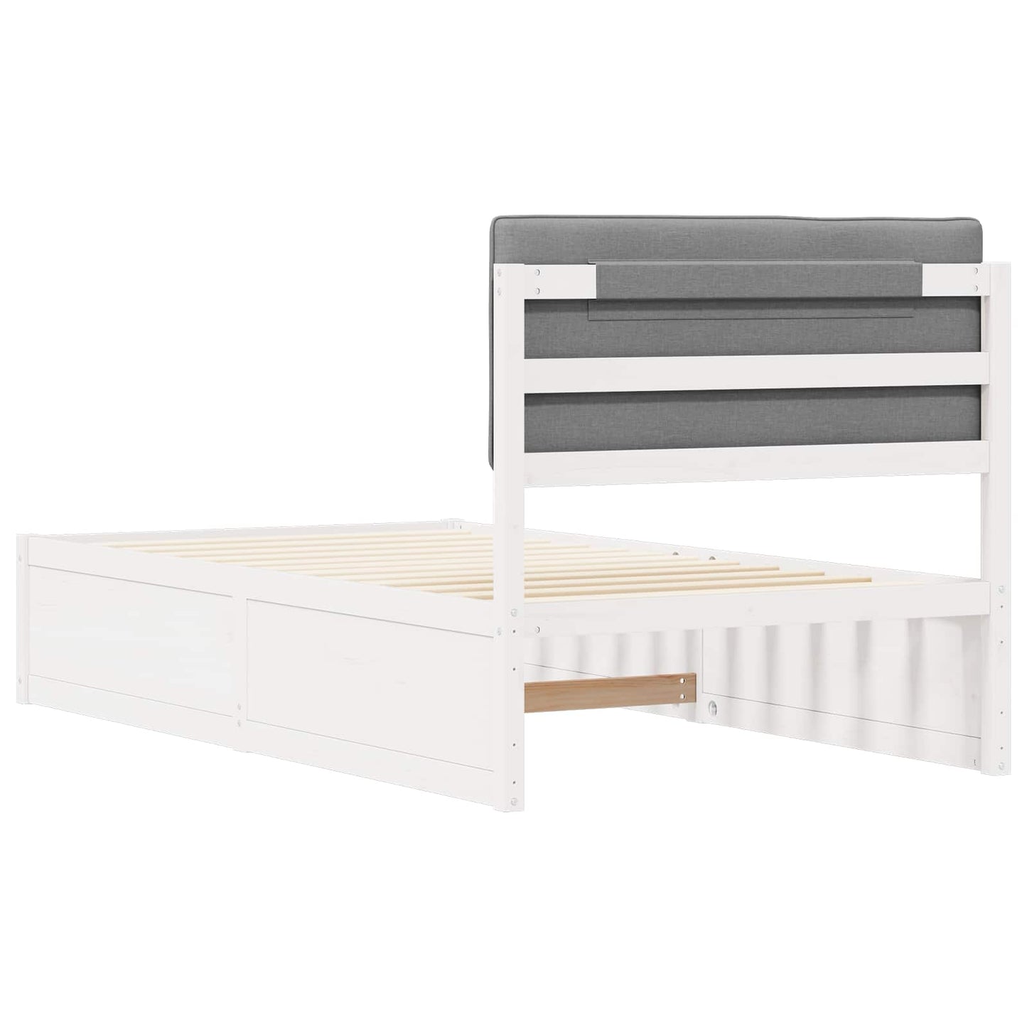 vidaXL Σκελετός Κρεβατιού με Επενδεδυμένο Κεφαλάρι Ανοιχτό γκρι