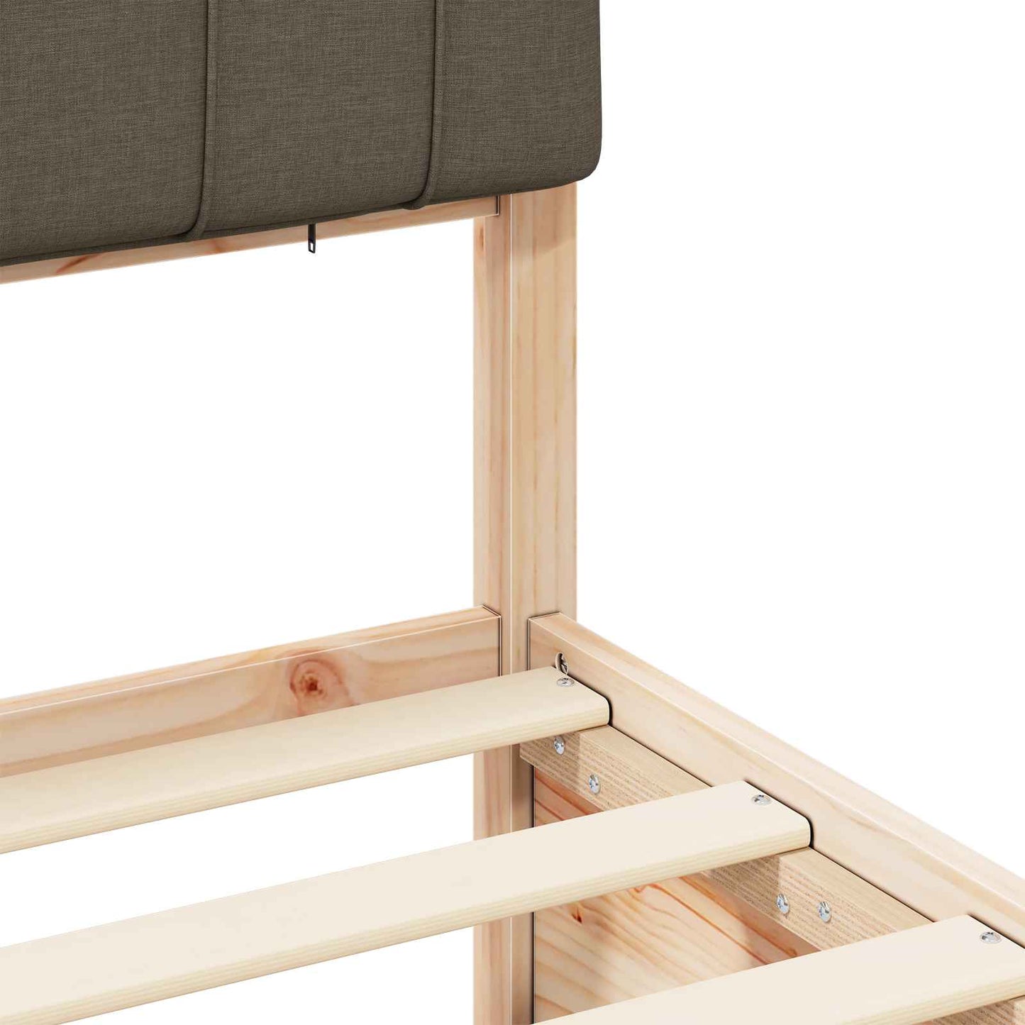 vidaXL Σκελετός Κρεβατιού με Επενδεδυμένο Κεφαλάρι Taupe 90 x 200 cm