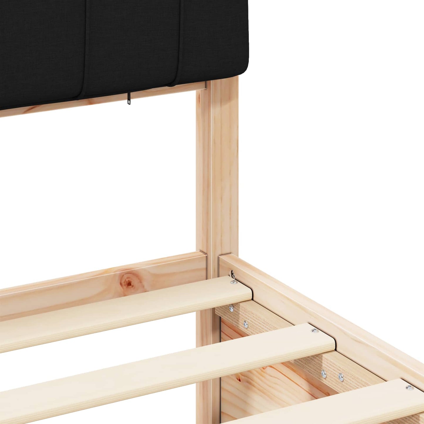 vidaXL Σκελετός Κρεβατιού με Επενδεδυμένο Κεφαλάρι Μαύρο 80 x 200 cm