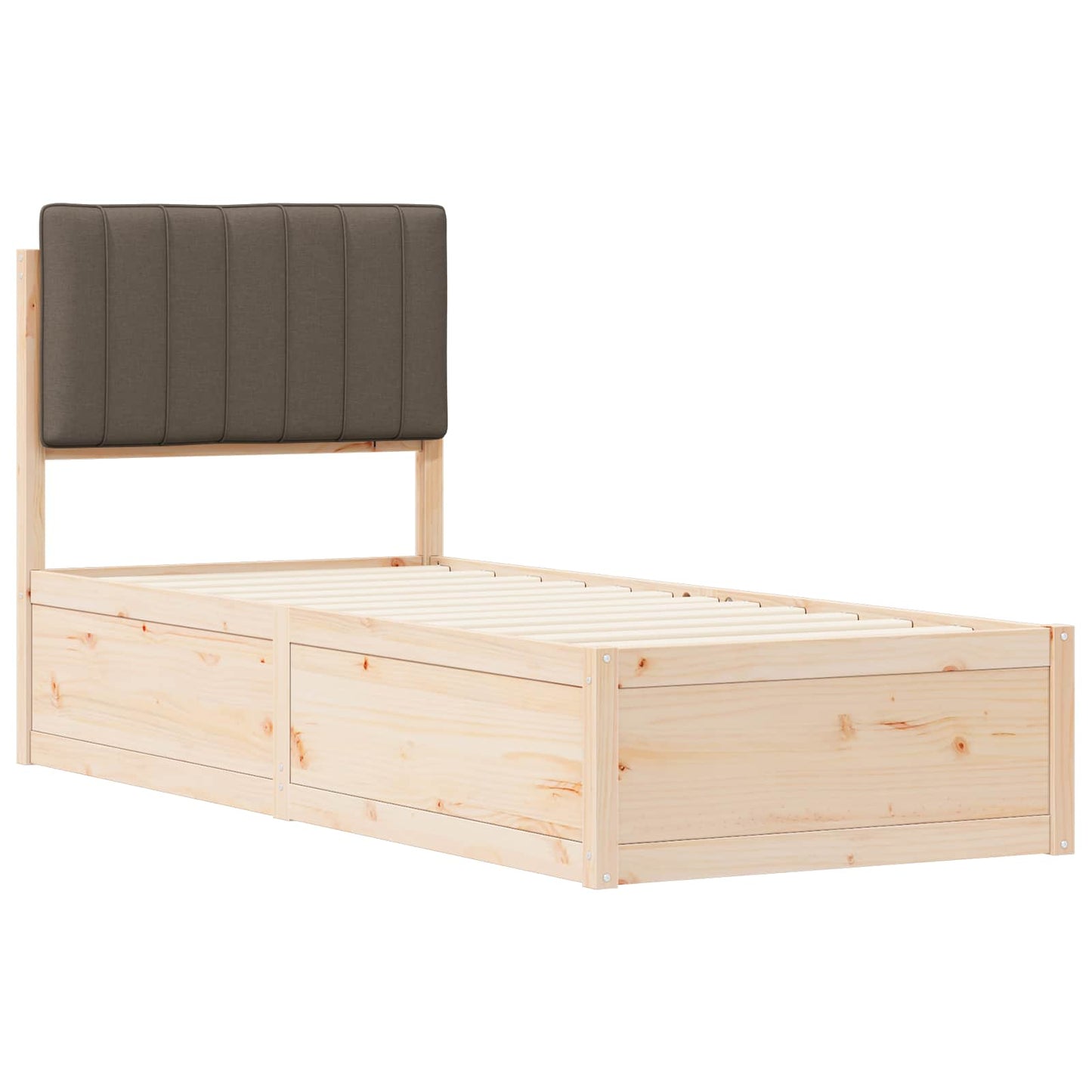 vidaXL Σκελετός Κρεβατιού με Επενδεδυμένο Κεφαλάρι Taupe 80 x 200 cm