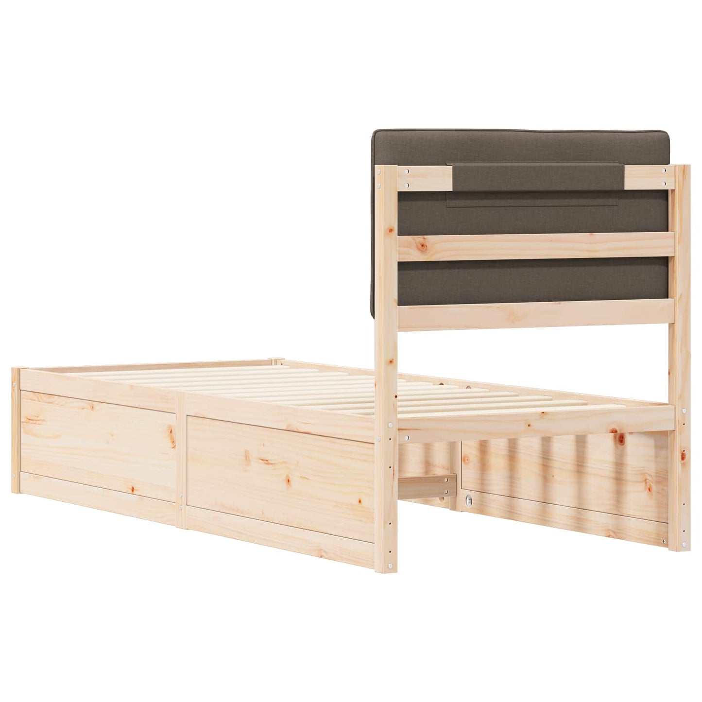 vidaXL Σκελετός Κρεβατιού με Επενδεδυμένο Κεφαλάρι Taupe 80 x 200 cm