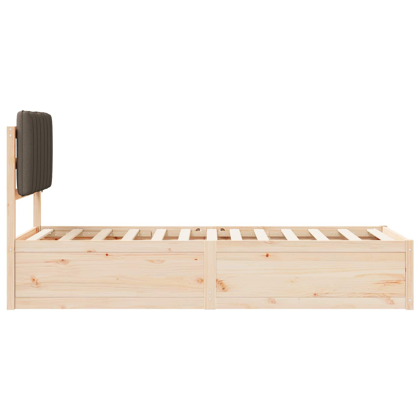 vidaXL Σκελετός Κρεβατιού με Επενδεδυμένο Κεφαλάρι Taupe 80 x 200 cm