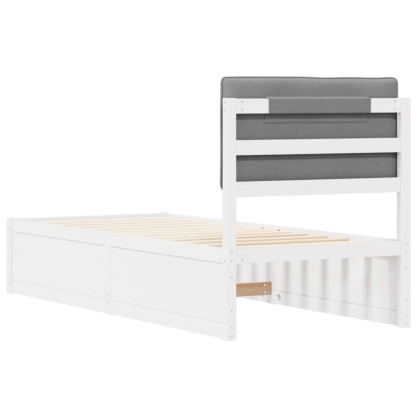 vidaXL Σκελετός Κρεβατιού με Επενδεδυμένο Κεφαλάρι Ανοιχτό γκρι