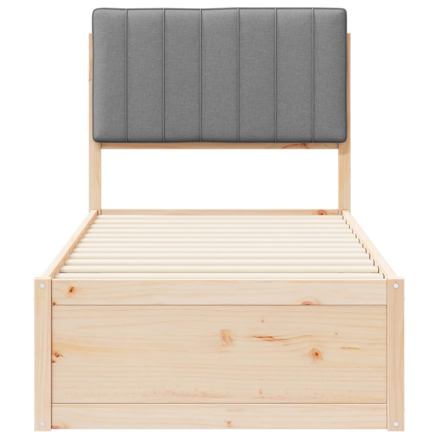 vidaXL Σκελετός Κρεβατιού με Επενδεδυμένο Κεφαλάρι Ανοιχτό γκρι