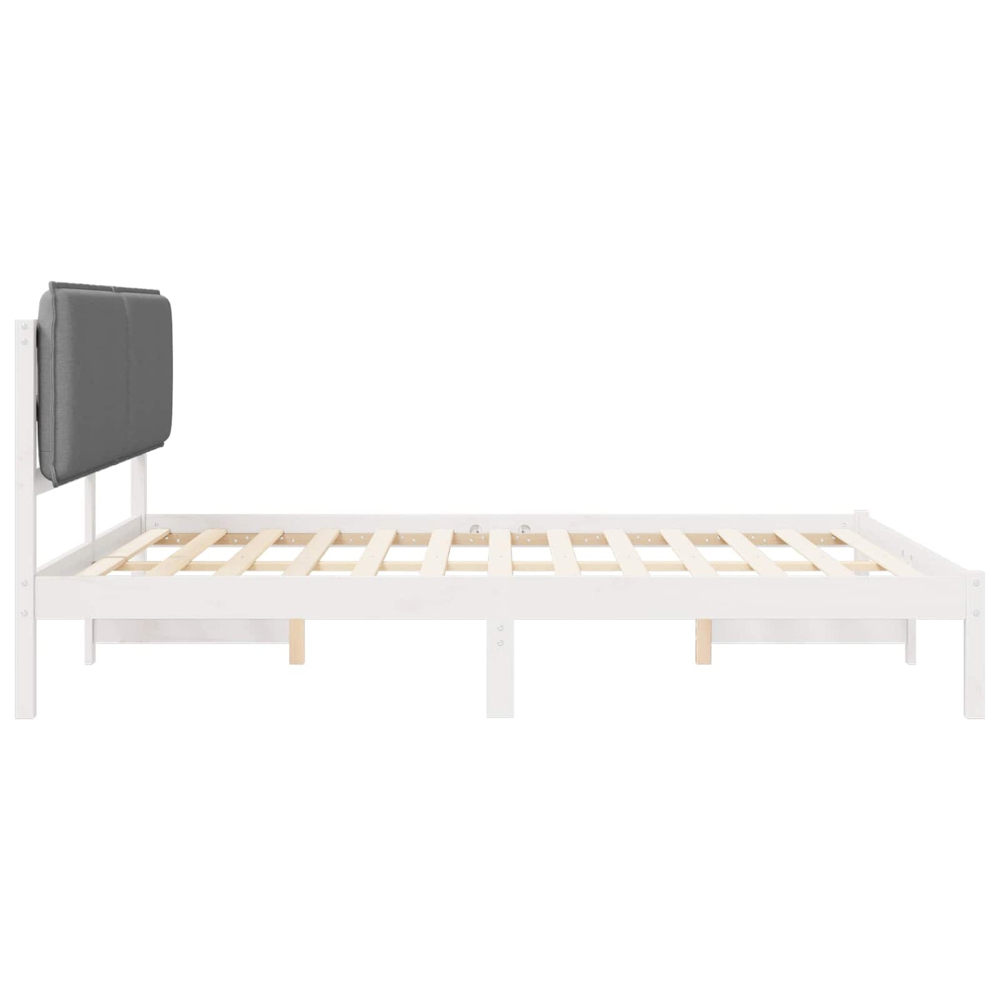 vidaXL Σκελετός Κρεβατιού με Επενδεδυμένο Κεφαλάρι Ανοιχτό γκρι