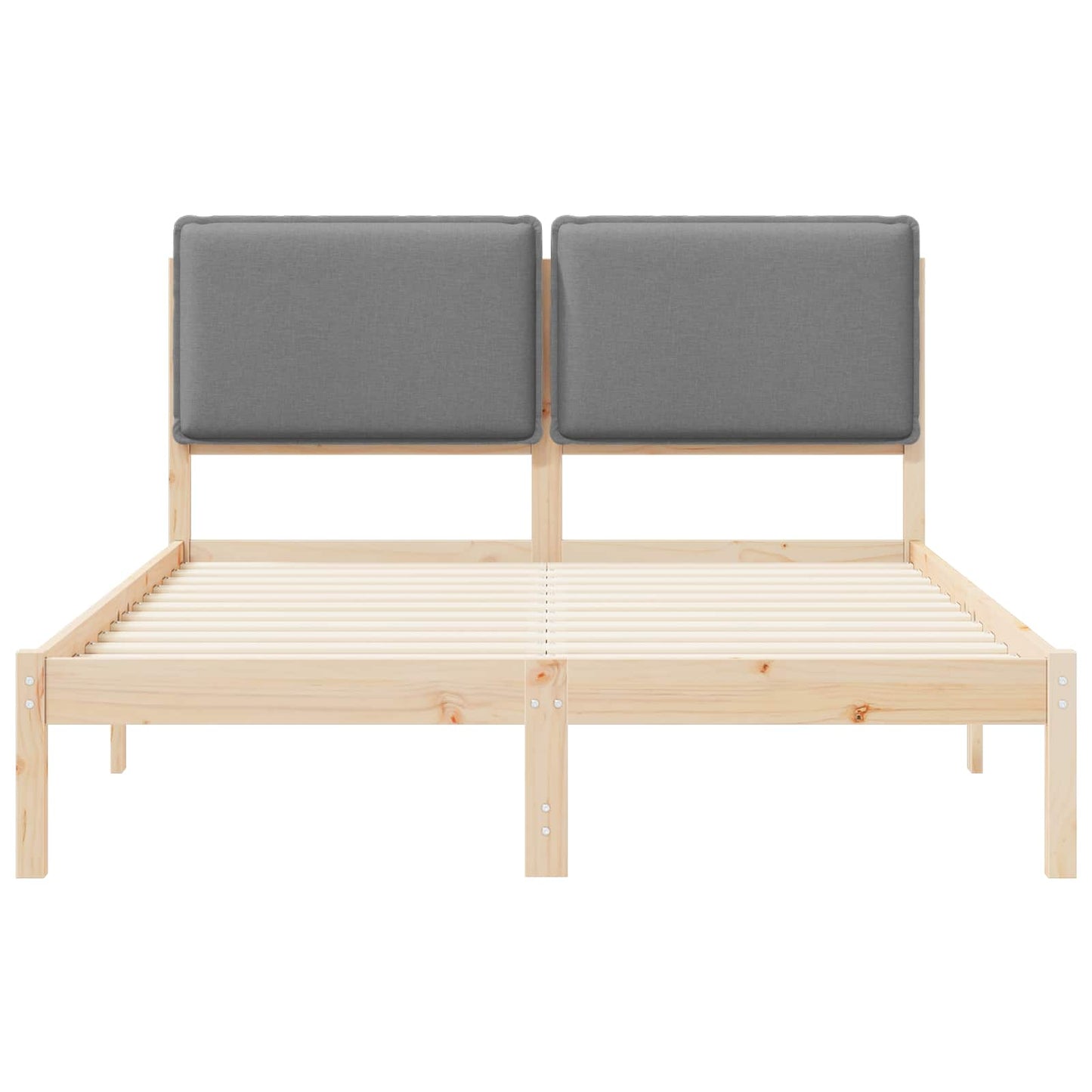 vidaXL Σκελετός Κρεβατιού με Επενδεδυμένο Κεφαλάρι Ανοιχτό γκρι