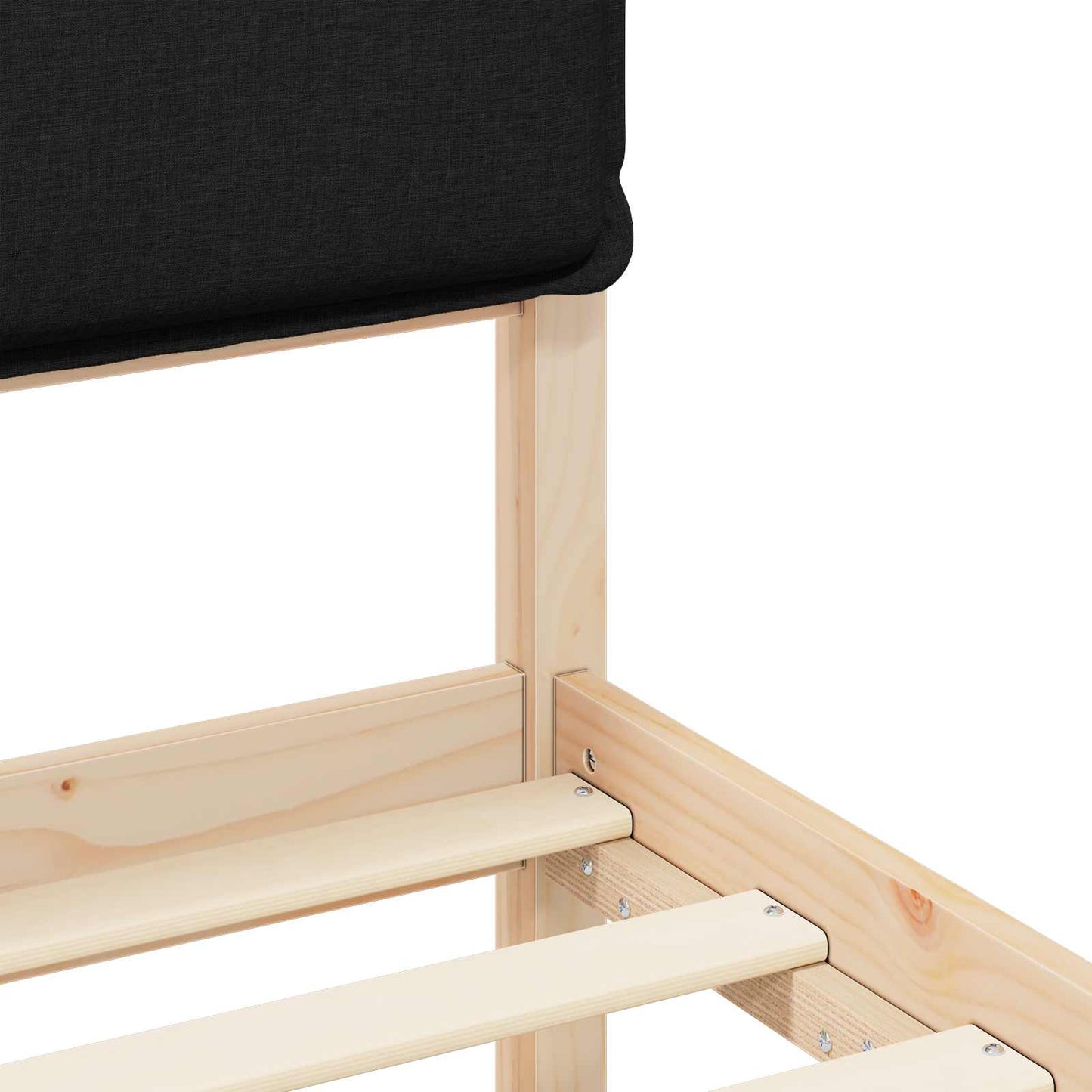 vidaXL Σκελετός Κρεβατιού με Επενδεδυμένο Κεφαλάρι Μαύρο 140 x 190 cm