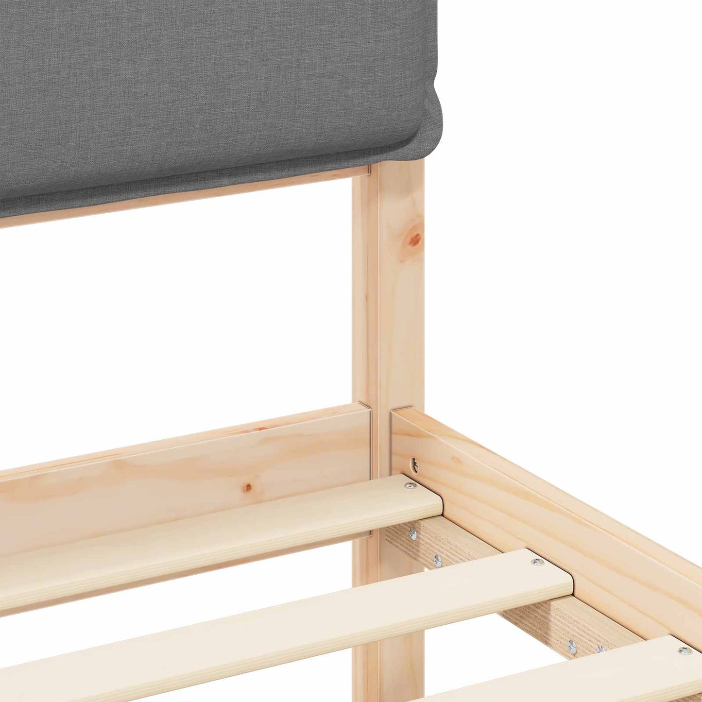 vidaXL Σκελετός Κρεβατιού με Επενδεδυμένο Κεφαλάρι Ανοιχτό γκρι