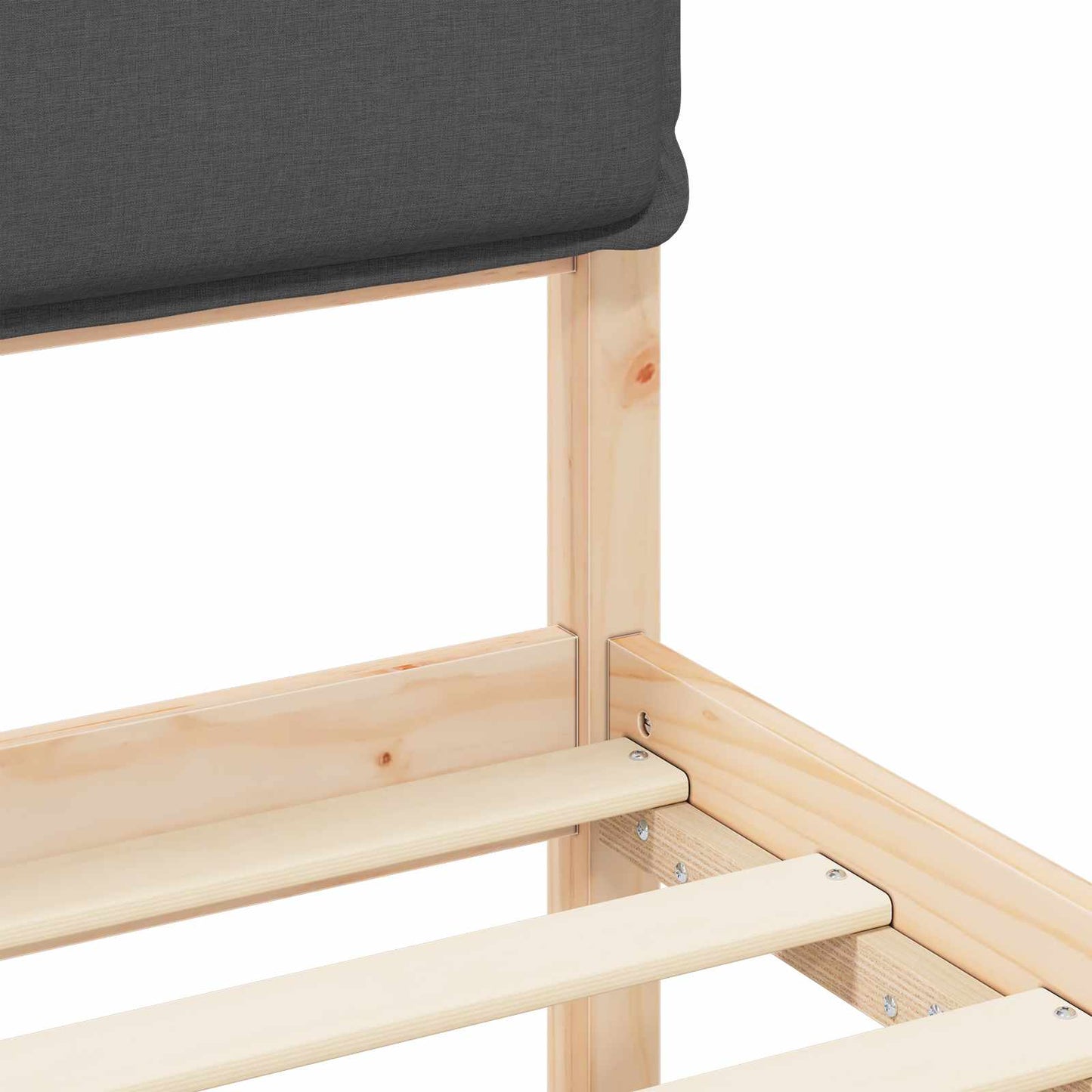 vidaXL Σκελετός Κρεβατιού με Επενδεδυμένο Κεφαλάρι Σκούρο Γκρι