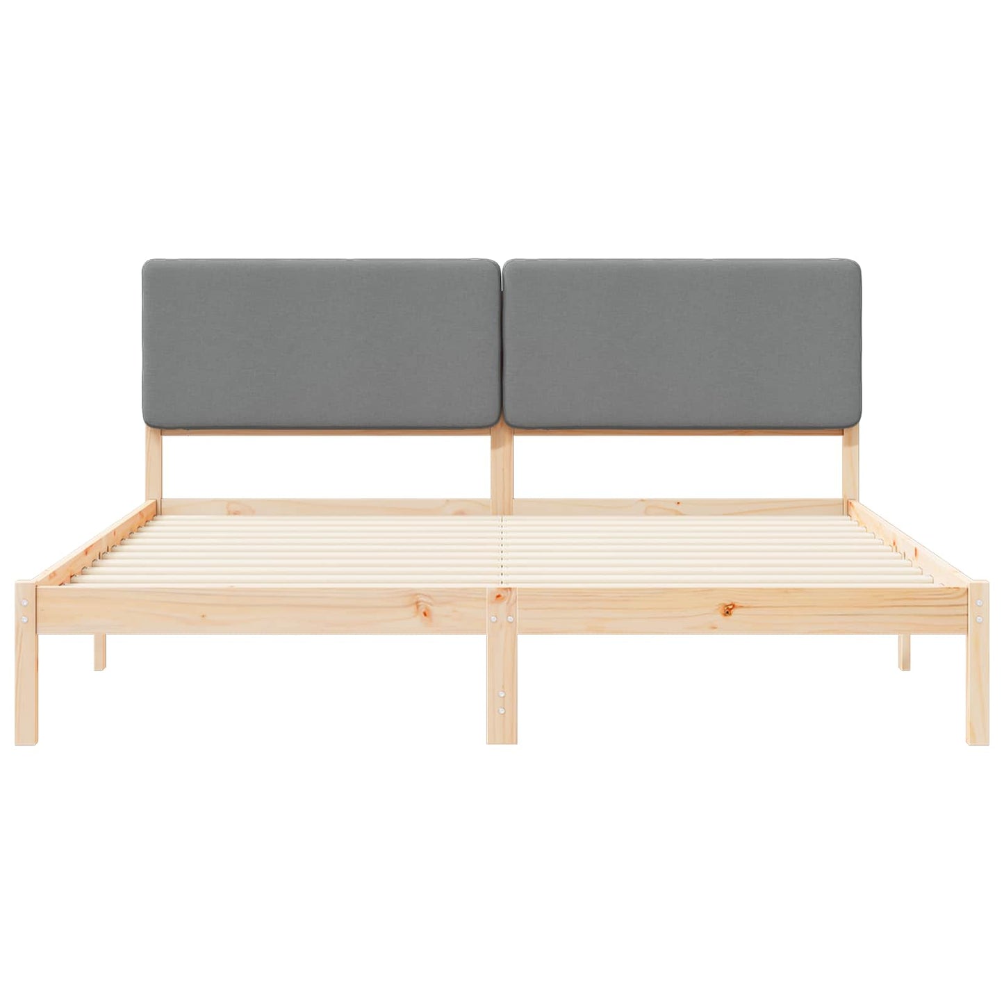 vidaXL Σκελετός Κρεβατιού με Επενδεδυμένο Κεφαλάρι Ανοιχτό γκρι