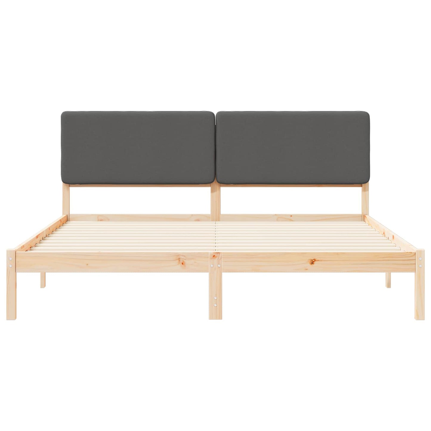 vidaXL Σκελετός Κρεβατιού με Επενδεδυμένο Κεφαλάρι Σκούρο Γκρι