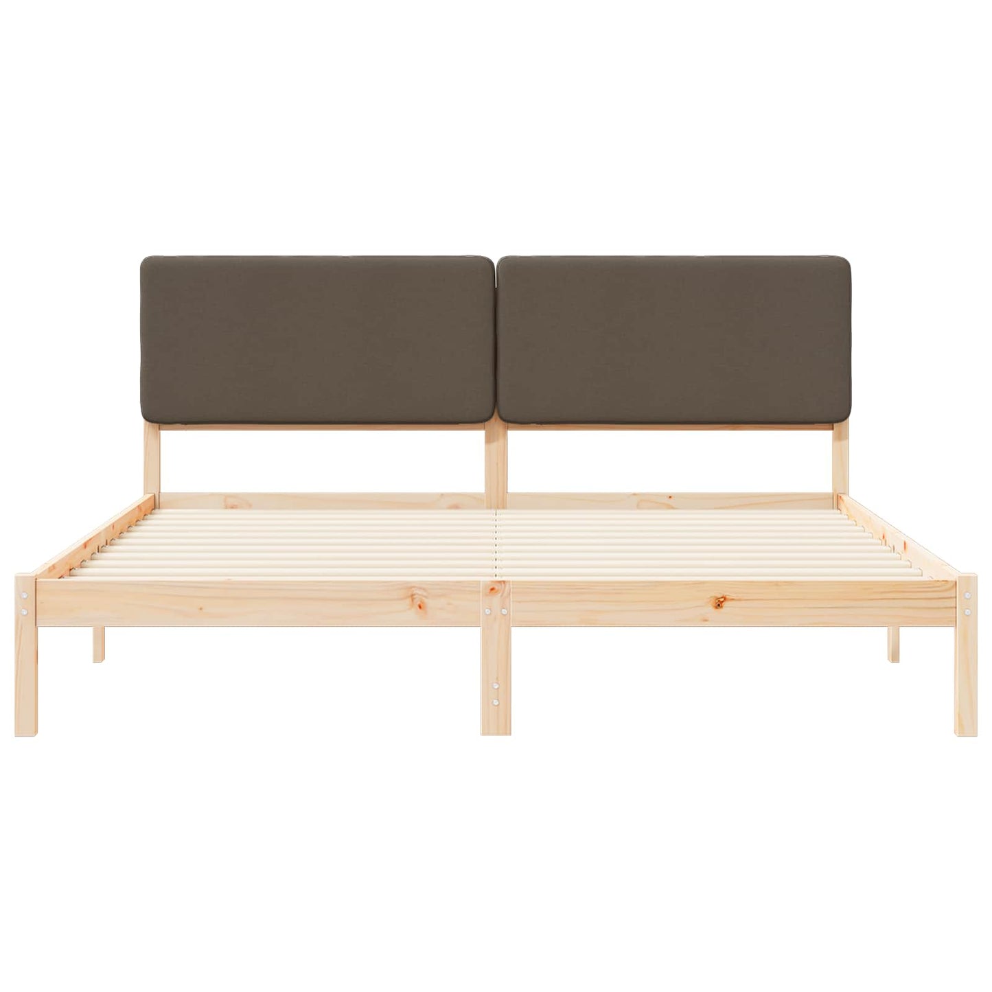 vidaXL Σκελετός Κρεβατιού με Επενδεδυμένο Κεφαλάρι Taupe 180 x 200 cm
