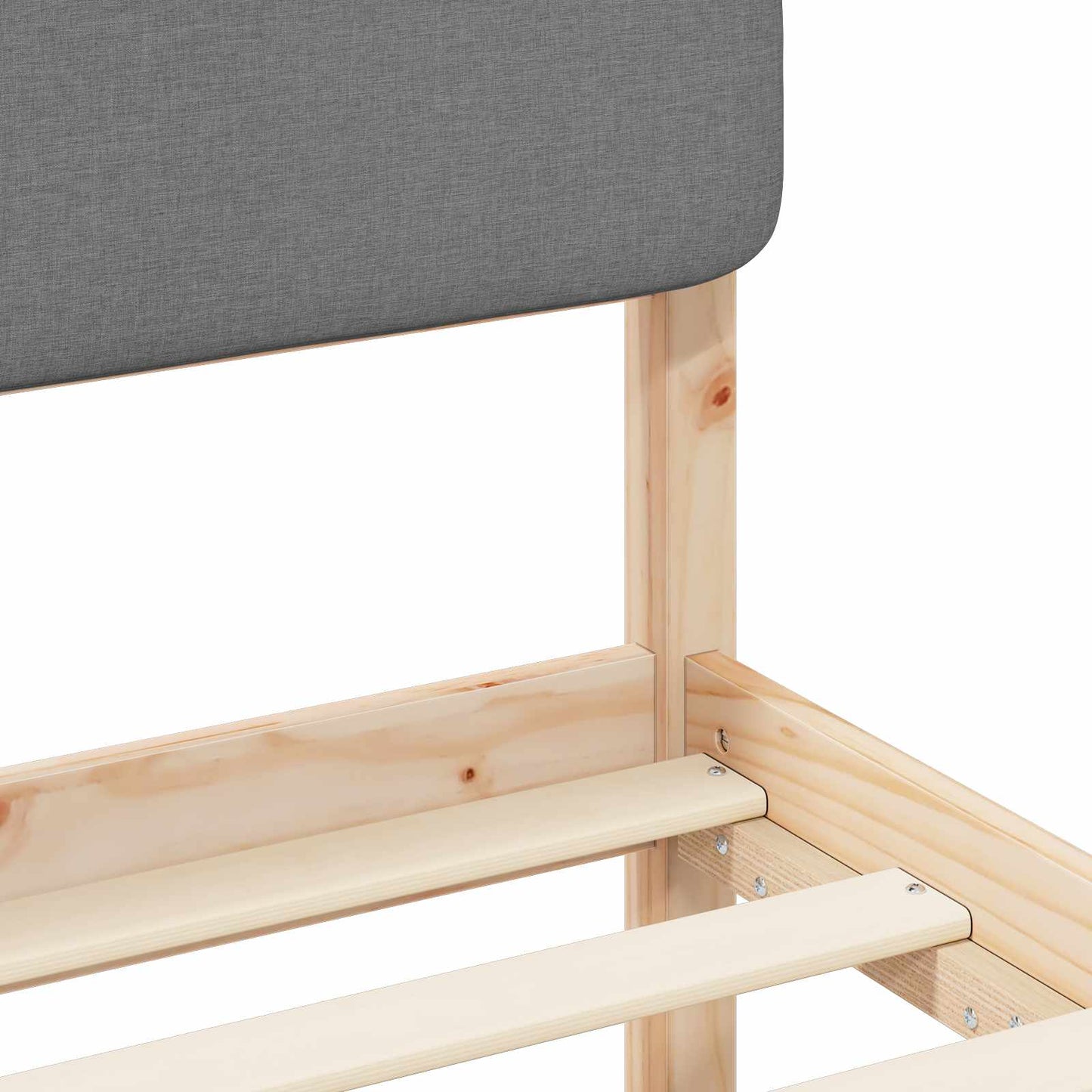 vidaXL Σκελετός Κρεβατιού με Επενδεδυμένο Κεφαλάρι Ανοιχτό γκρι