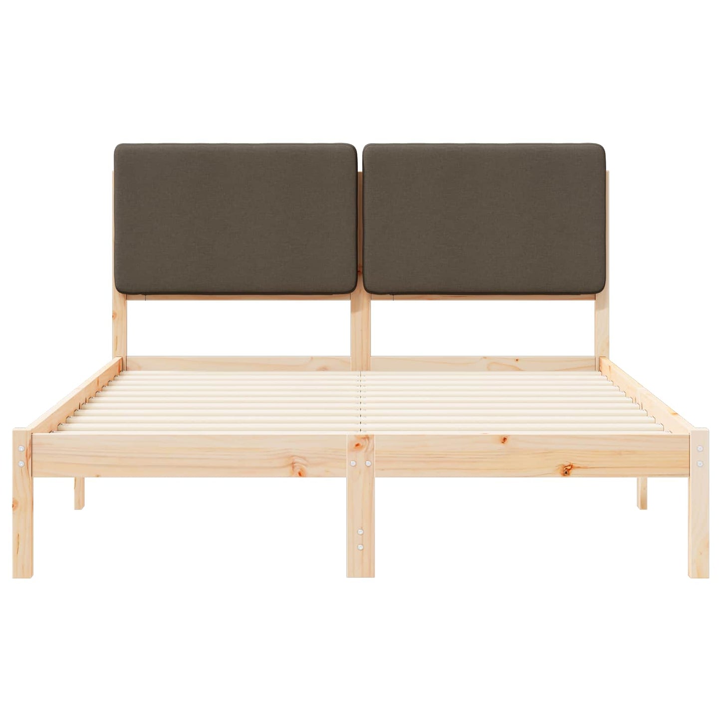vidaXL Σκελετός Κρεβατιού με Επενδεδυμένο Κεφαλάρι Taupe 150 x 200 cm