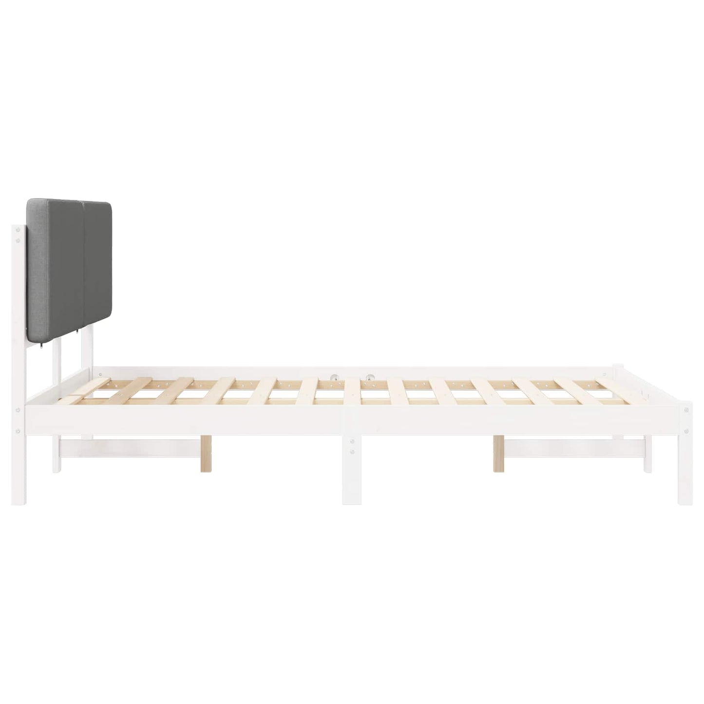 vidaXL Σκελετός Κρεβατιού με Επενδεδυμένο Κεφαλάρι Ανοιχτό γκρι