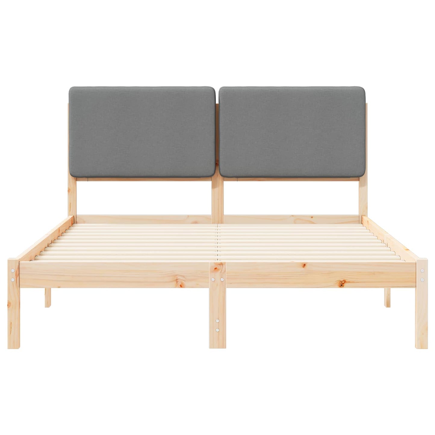 vidaXL Σκελετός Κρεβατιού με Επενδεδυμένο Κεφαλάρι Ανοιχτό γκρι