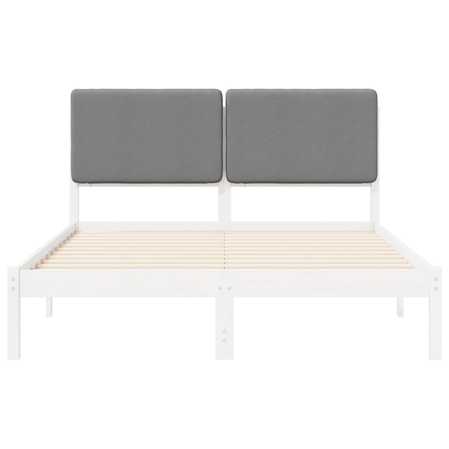 vidaXL Σκελετός Κρεβατιού με Επενδεδυμένο Κεφαλάρι Ανοιχτό γκρι