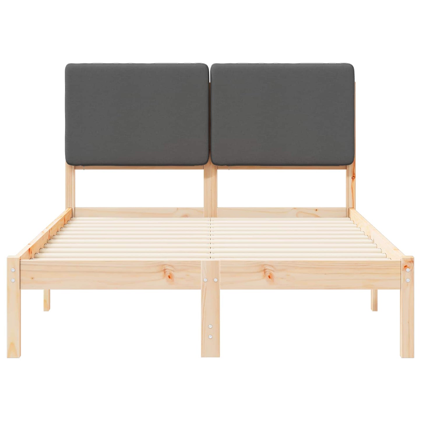 vidaXL Σκελετός Κρεβατιού με Επενδεδυμένο Κεφαλάρι Σκούρο Γκρι