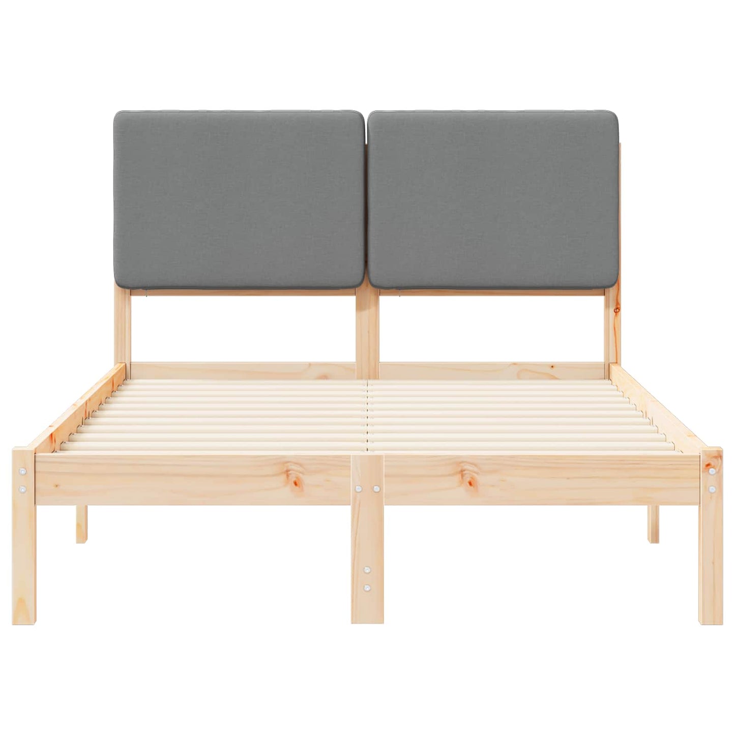 vidaXL Σκελετός Κρεβατιού με Επενδεδυμένο Κεφαλάρι Ανοιχτό γκρι