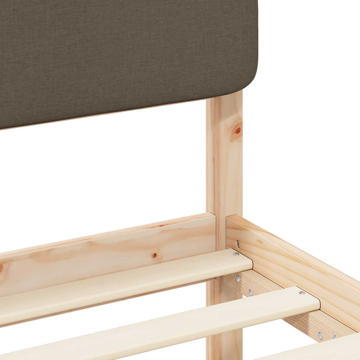 vidaXL Σκελετός Κρεβατιού με Επενδεδυμένο Κεφαλάρι Taupe 120 x 190 cm