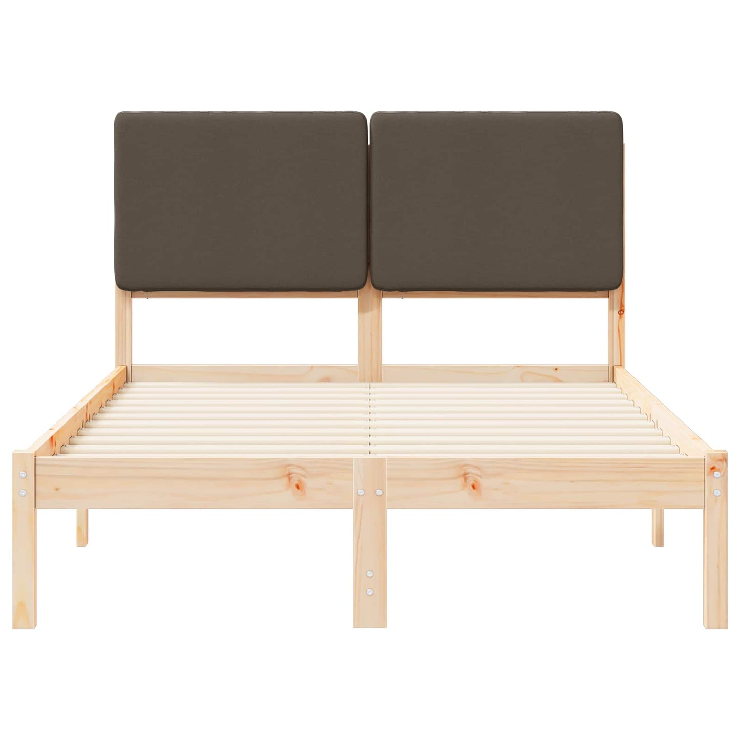 vidaXL Σκελετός Κρεβατιού με Επενδεδυμένο Κεφαλάρι Taupe 120 x 190 cm