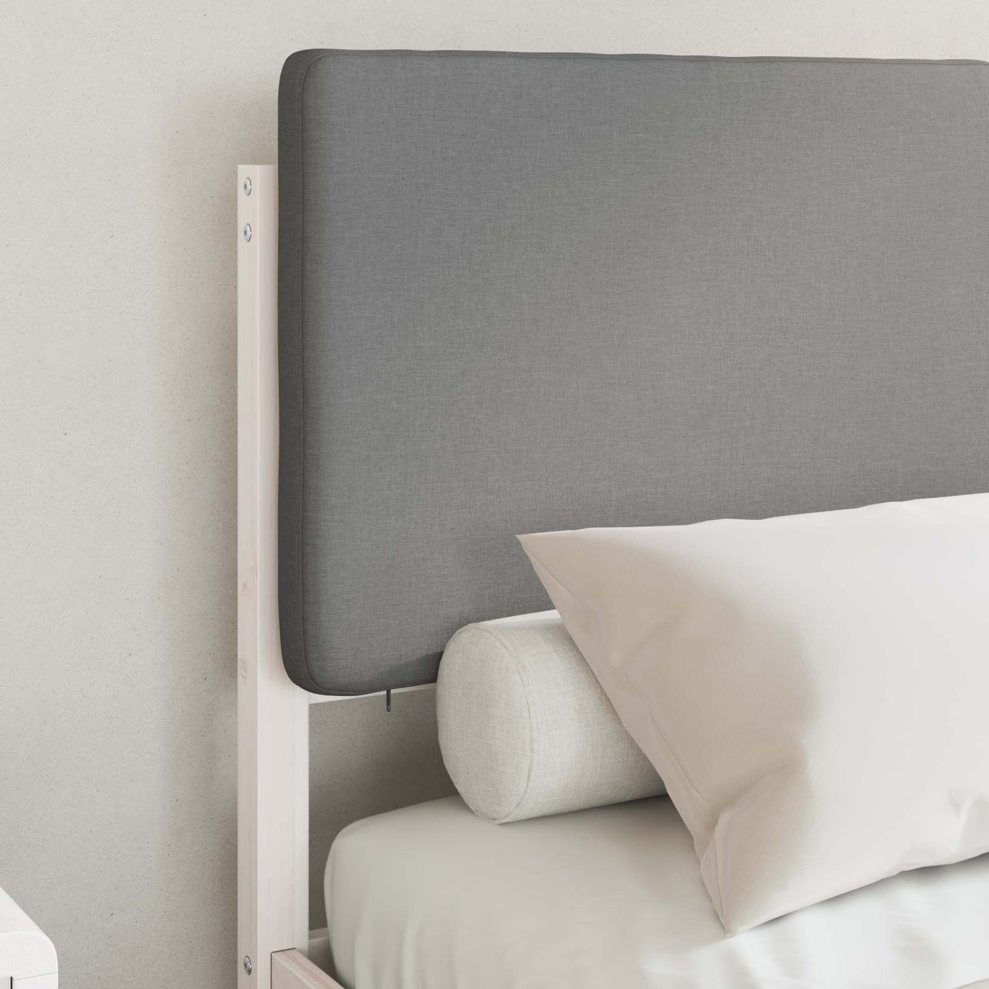 vidaXL Σκελετός Κρεβατιού με Επενδεδυμένο Κεφαλάρι Ανοιχτό γκρι