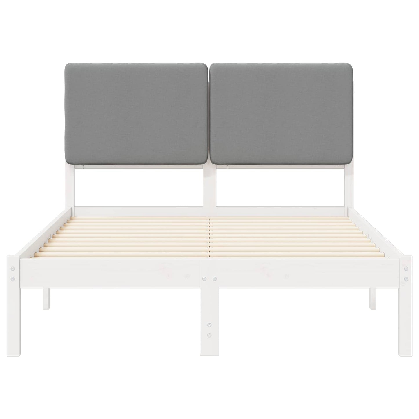 vidaXL Σκελετός Κρεβατιού με Επενδεδυμένο Κεφαλάρι Ανοιχτό γκρι