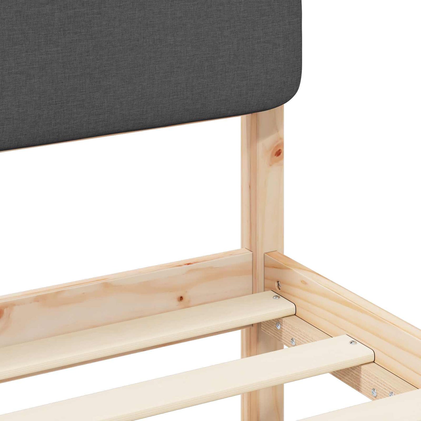 vidaXL Σκελετός Κρεβατιού με Επενδεδυμένο Κεφαλάρι Σκούρο Γκρι