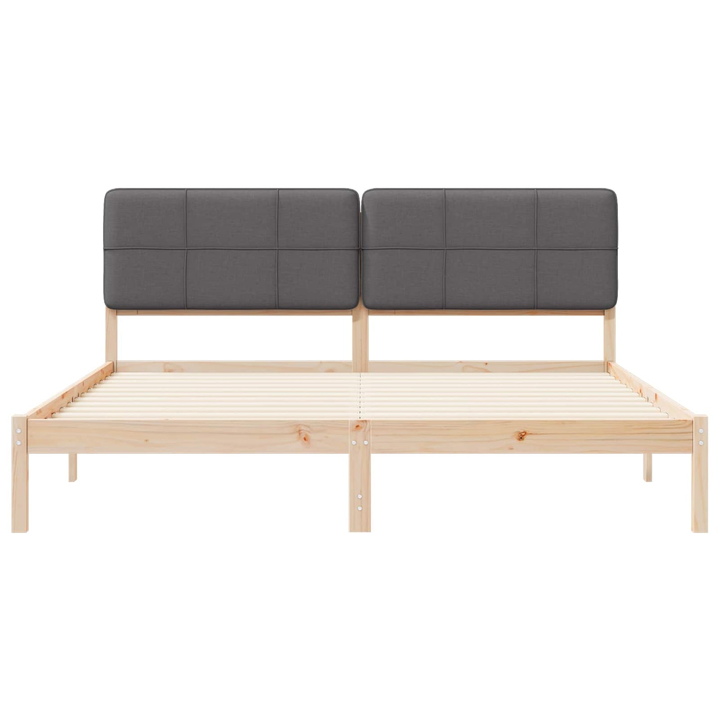 vidaXL Σκελετός Κρεβατιού με Επενδεδυμένο Κεφαλάρι Σκούρο Γκρι