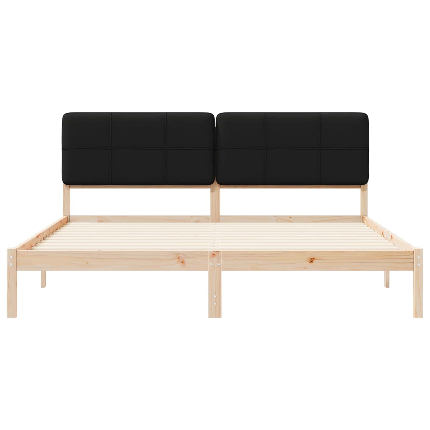 vidaXL Σκελετός Κρεβατιού με Επενδεδυμένο Κεφαλάρι Μαύρο 180 x 200 cm