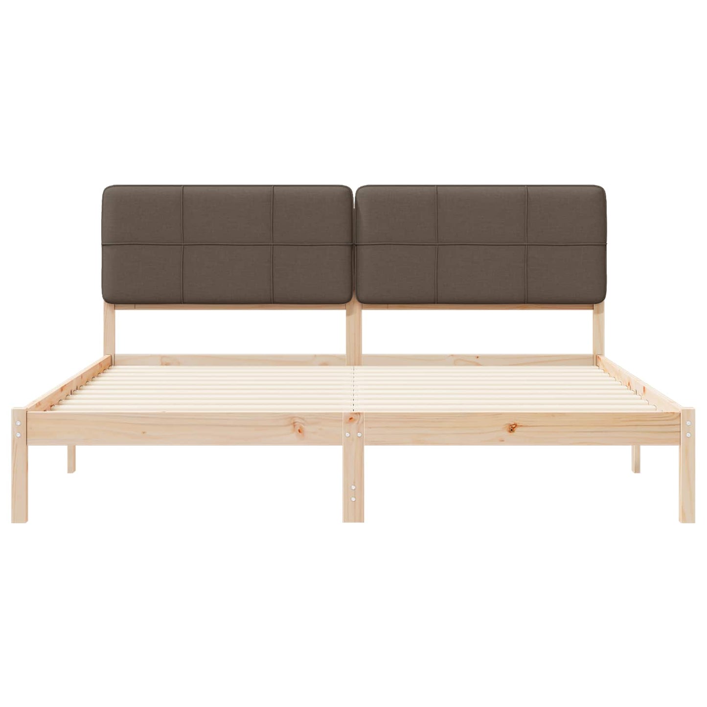 vidaXL Σκελετός Κρεβατιού με Επενδεδυμένο Κεφαλάρι Taupe 180 x 200 cm