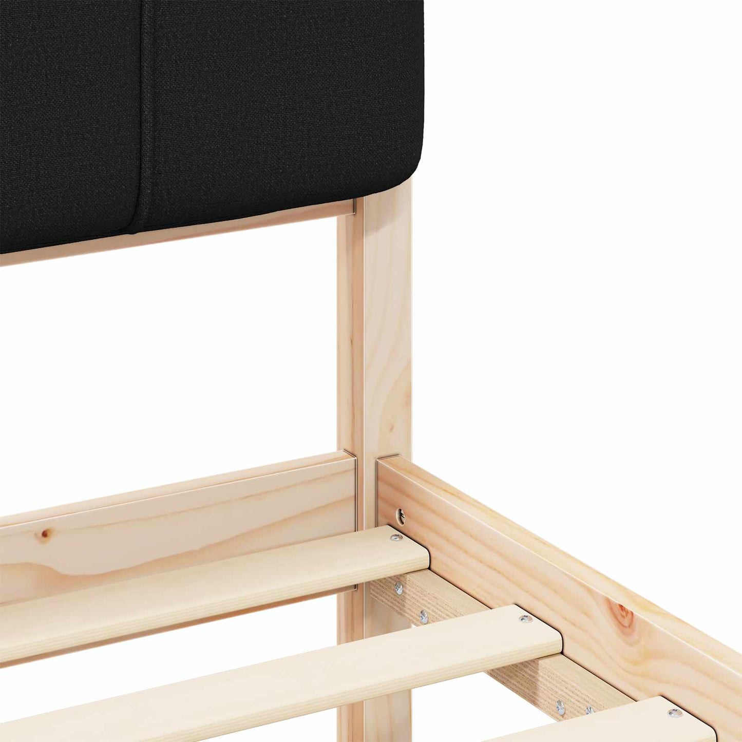 vidaXL Σκελετός Κρεβατιού με Επενδεδυμένο Κεφαλάρι Μαύρο 160 x 200 cm