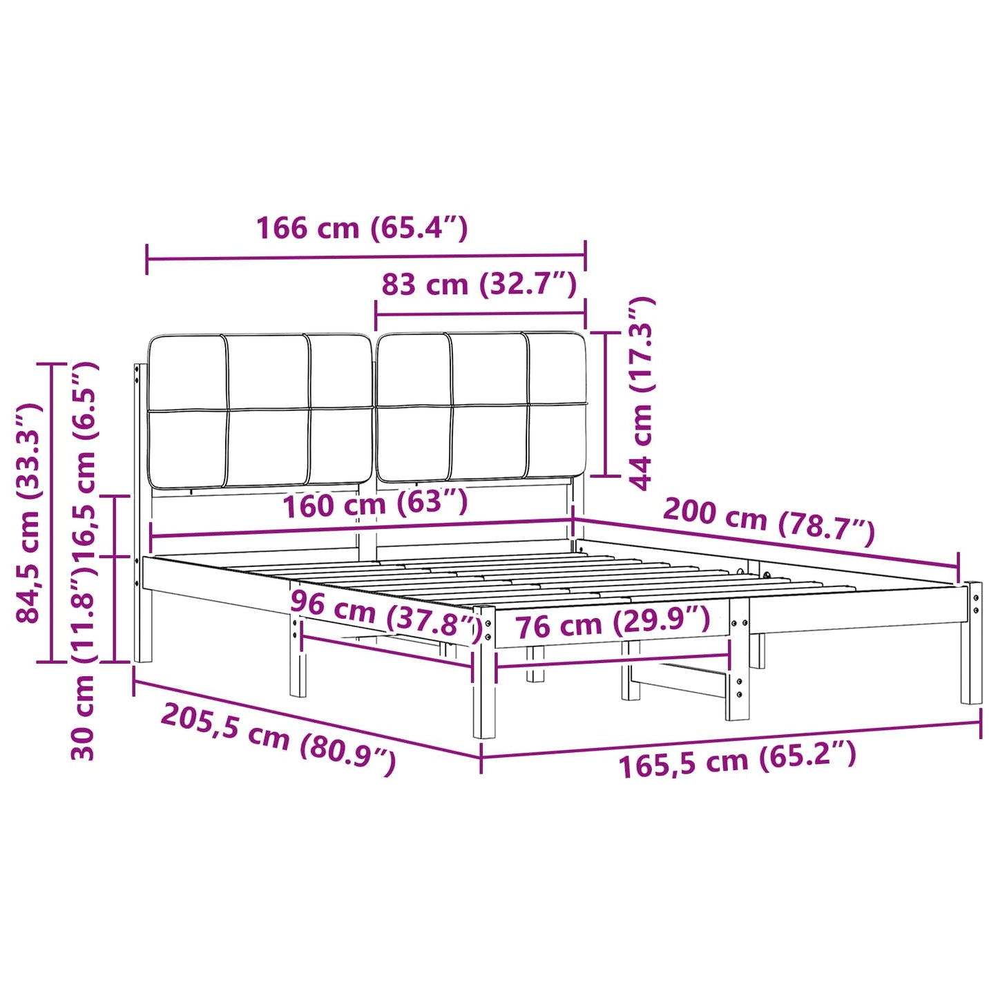 vidaXL Σκελετός Κρεβατιού με Επενδεδυμένο Κεφαλάρι Ανοιχτό γκρι