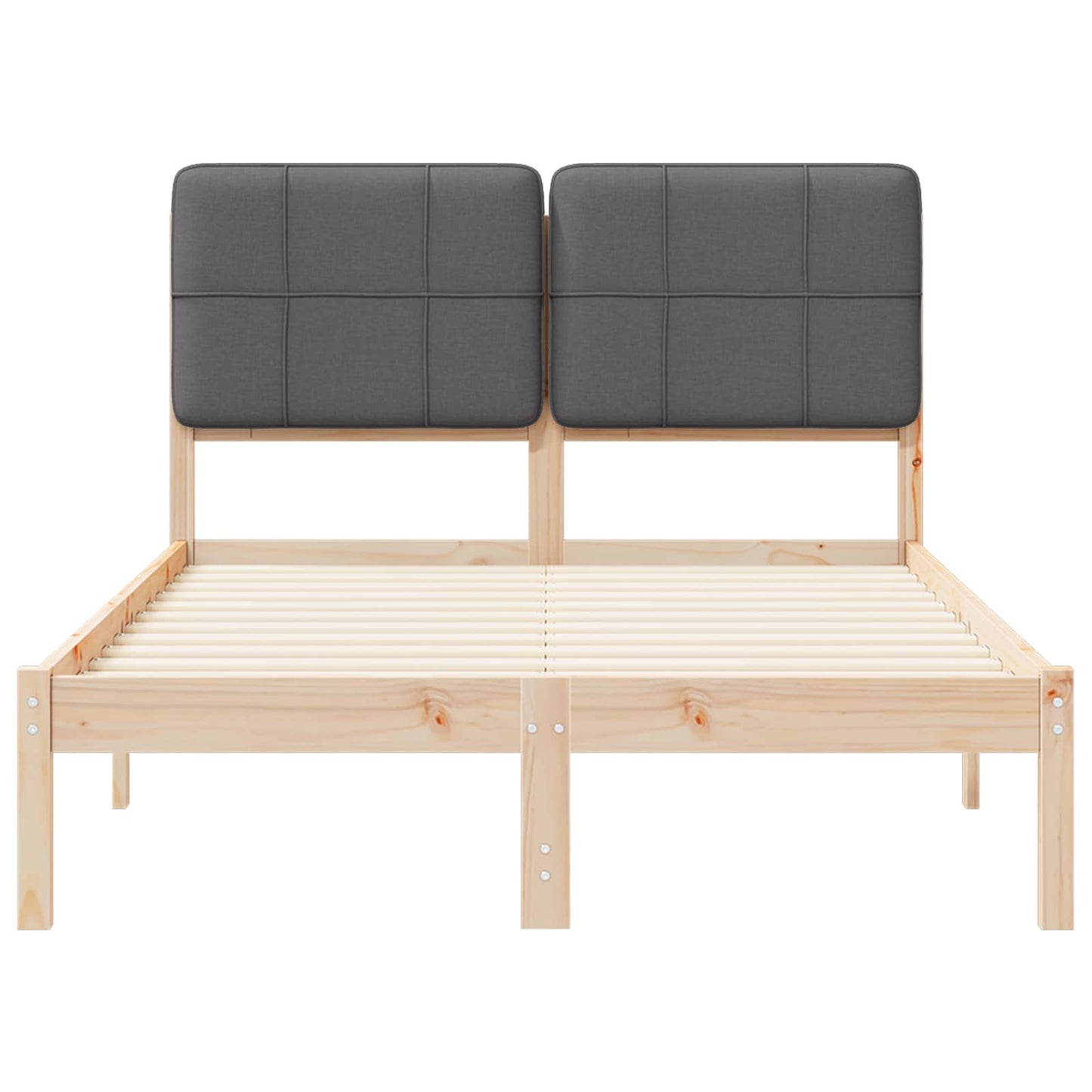 vidaXL Σκελετός Κρεβατιού με Επενδεδυμένο Κεφαλάρι Σκούρο Γκρι