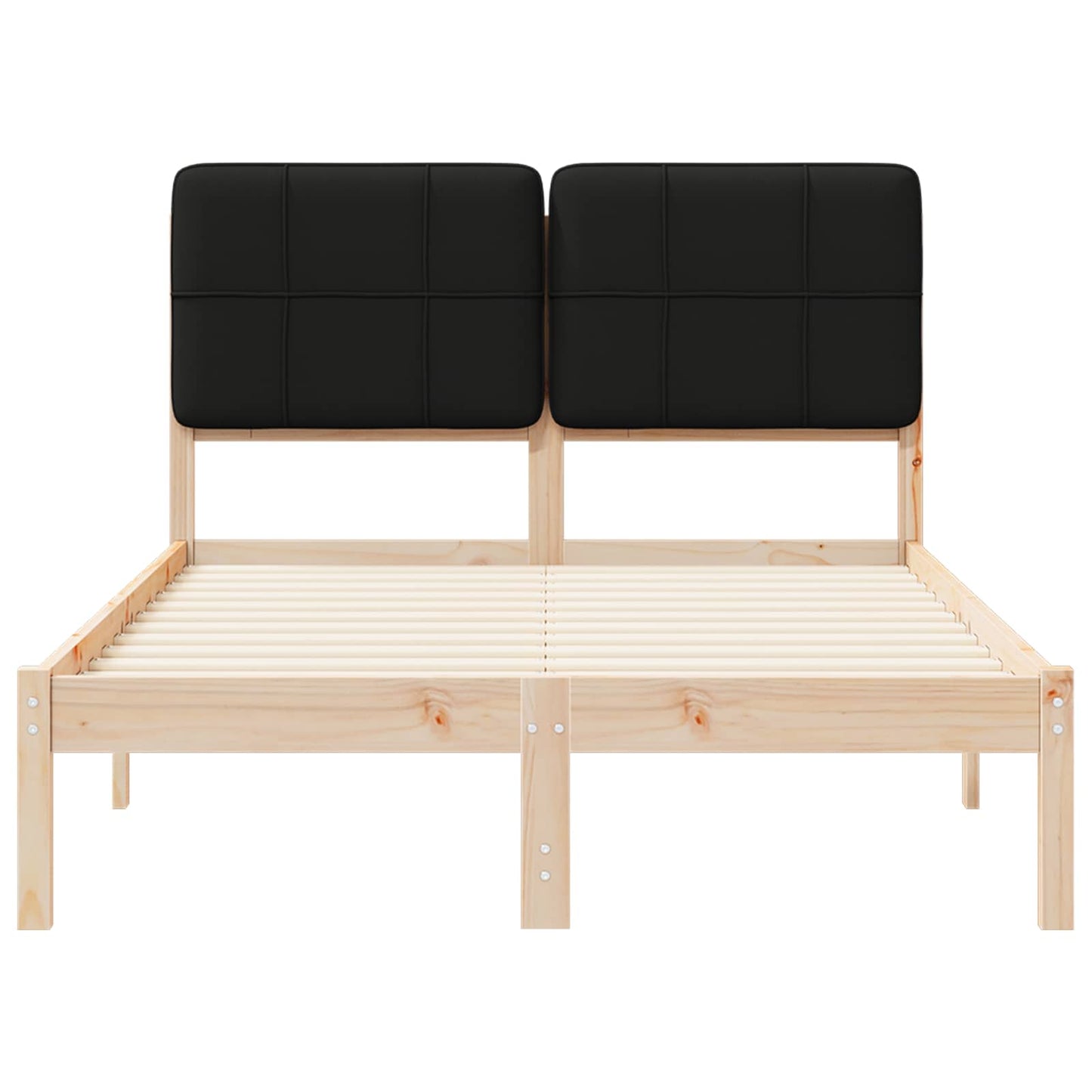 vidaXL Σκελετός Κρεβατιού με Επενδεδυμένο Κεφαλάρι Μαύρο 120 x 200 cm