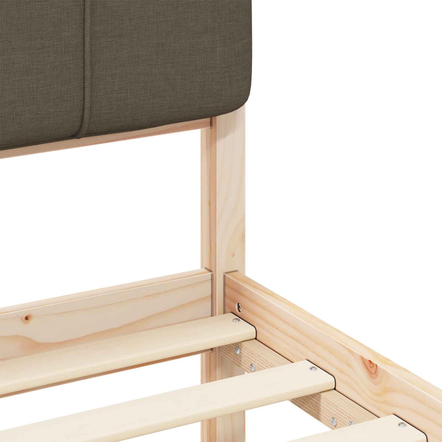 vidaXL Σκελετός Κρεβατιού με Επενδεδυμένο Κεφαλάρι Taupe 120 x 200 cm