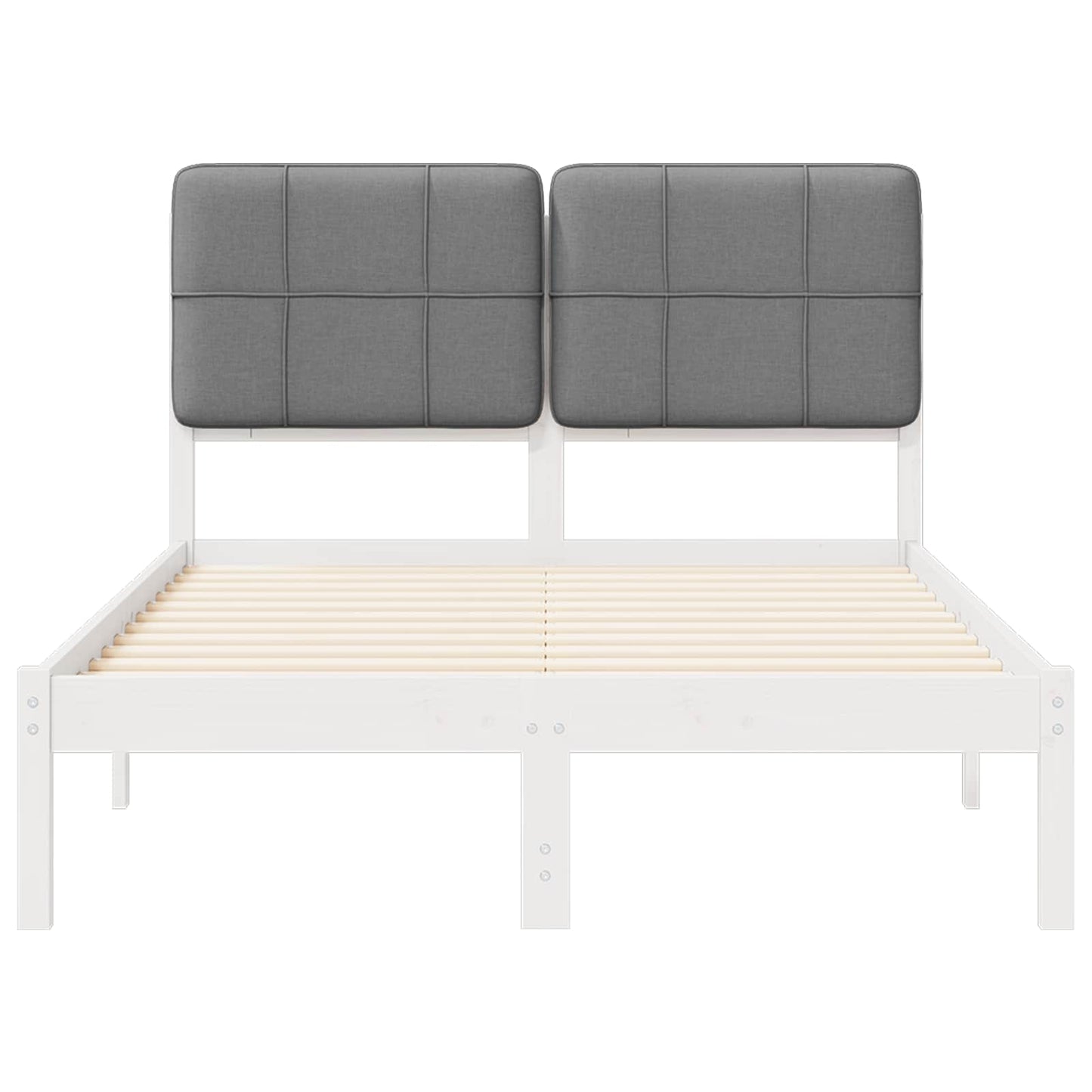 vidaXL Σκελετός Κρεβατιού με Επενδεδυμένο Κεφαλάρι Ανοιχτό γκρι