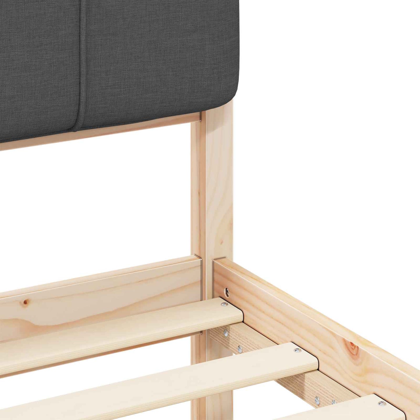 vidaXL Σκελετός Κρεβατιού με Επενδεδυμένο Κεφαλάρι Σκούρο Γκρι