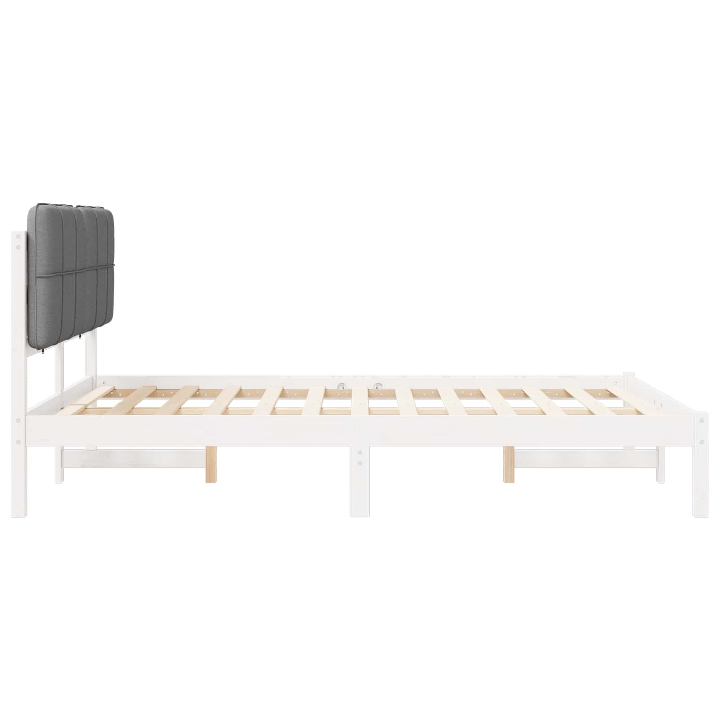 vidaXL Σκελετός Κρεβατιού με Επενδεδυμένο Κεφαλάρι Ανοιχτό γκρι