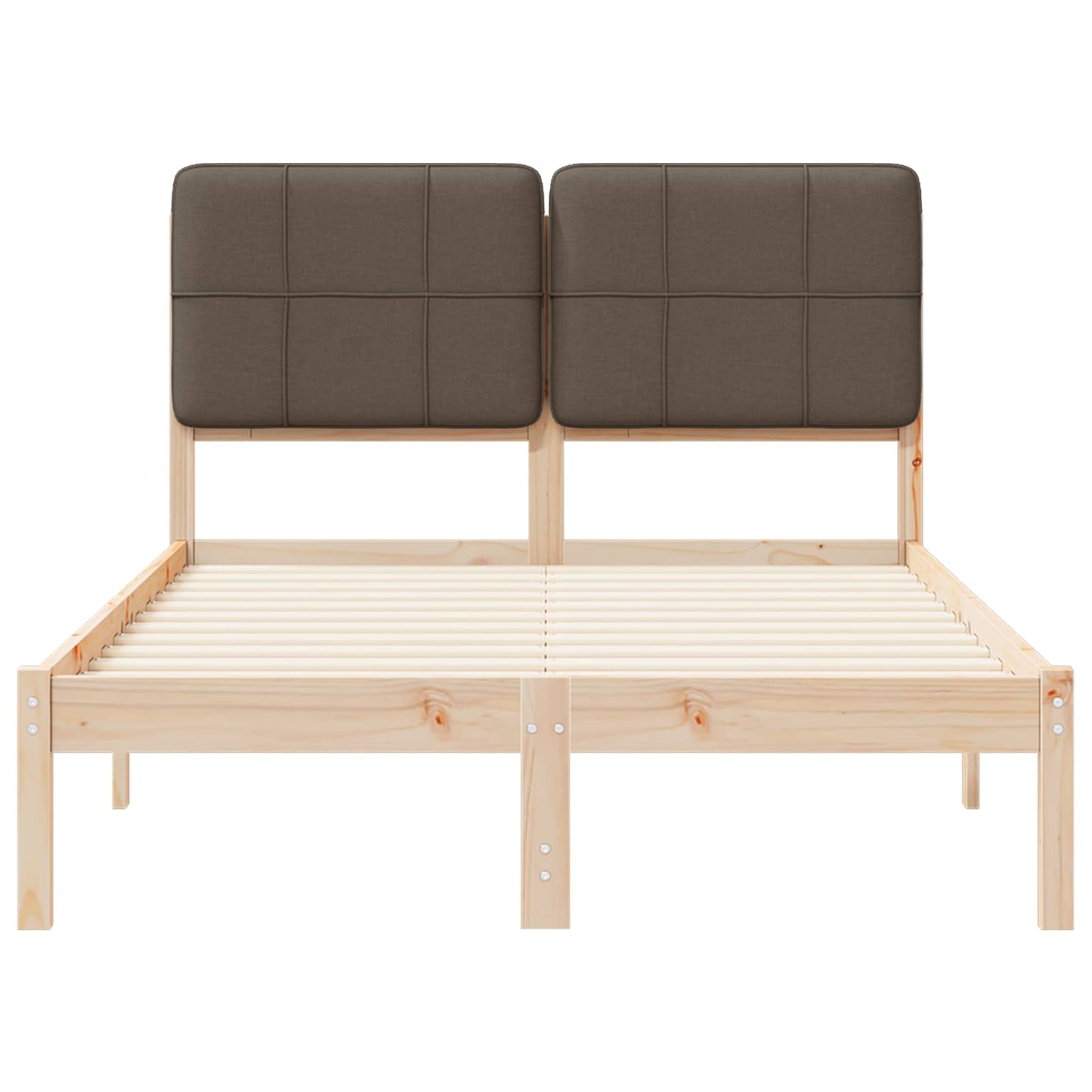 vidaXL Σκελετός Κρεβατιού με Επενδεδυμένο Κεφαλάρι Taupe 120 x 190 cm