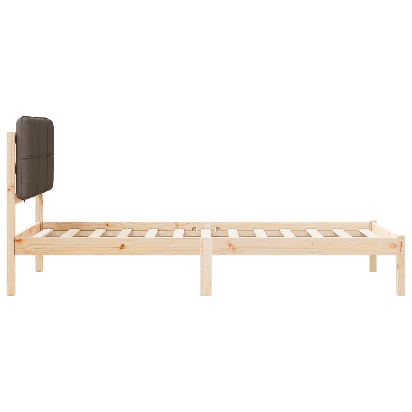 vidaXL Σκελετός Κρεβατιού με Επενδεδυμένο Κεφαλάρι Taupe 90 x 190 cm