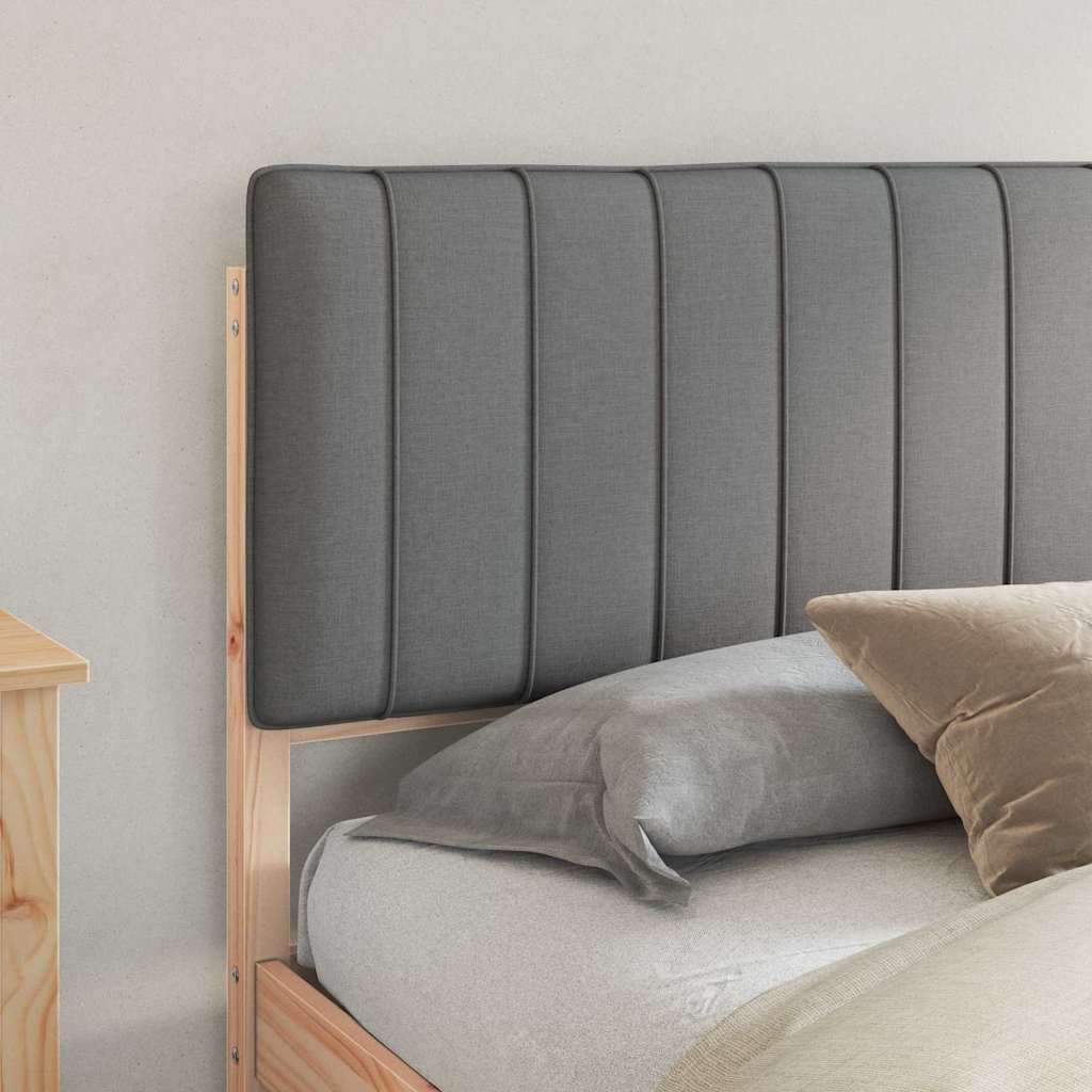 vidaXL Σκελετός Κρεβατιού με Επενδεδυμένο Κεφαλάρι Ανοιχτό γκρι