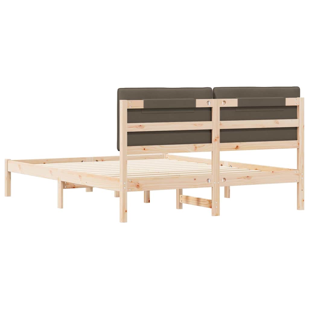 vidaXL Σκελετός Κρεβατιού με Επενδεδυμένο Κεφαλάρι Taupe 160 x 200 cm