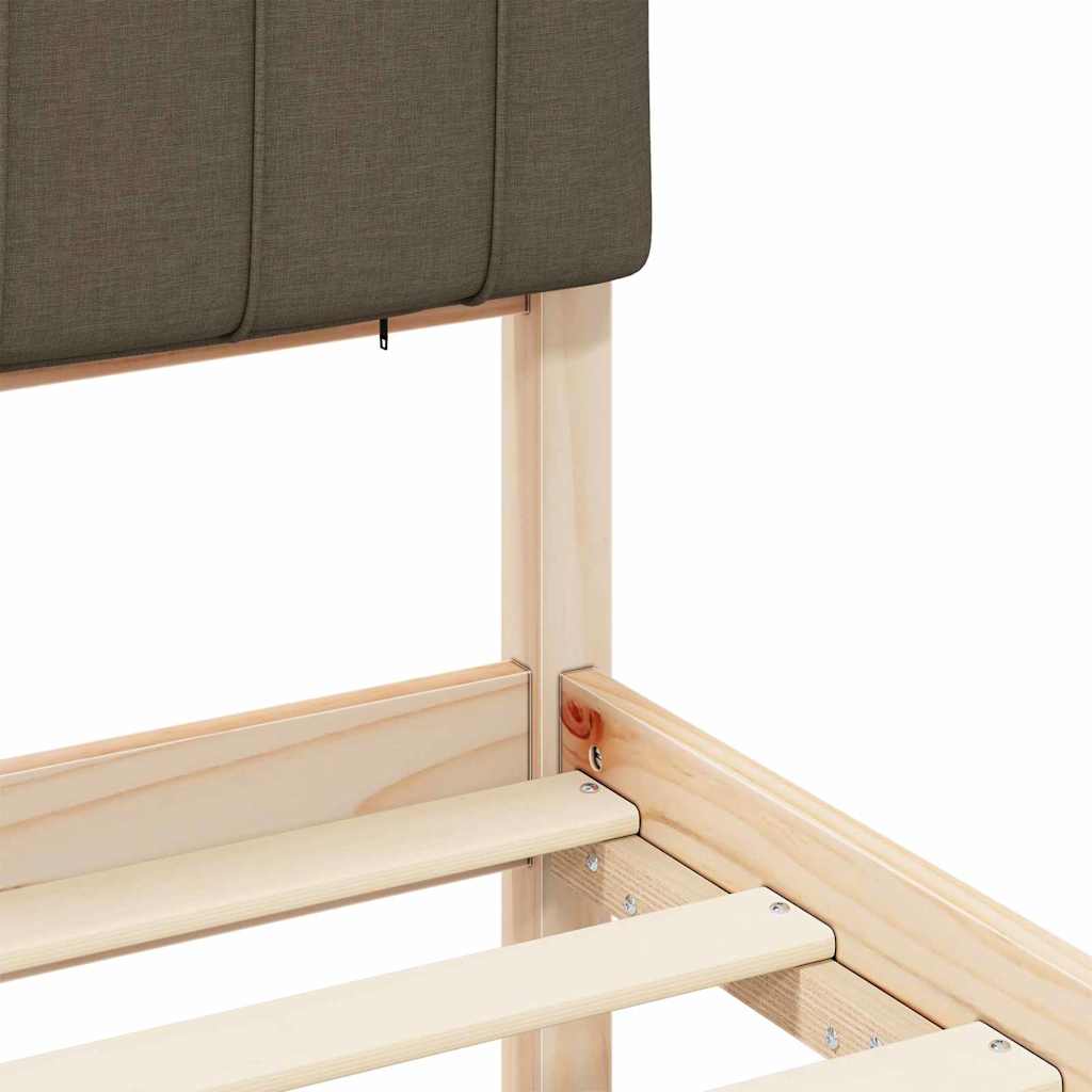 vidaXL Σκελετός Κρεβατιού με Επενδεδυμένο Κεφαλάρι Taupe 150 x 200 cm