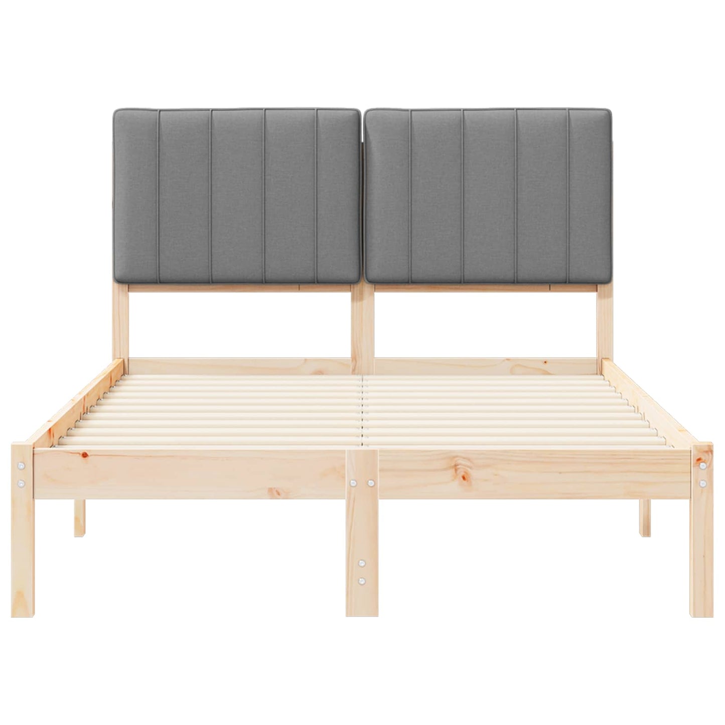 vidaXL Σκελετός Κρεβατιού με Επενδεδυμένο Κεφαλάρι Ανοιχτό γκρι