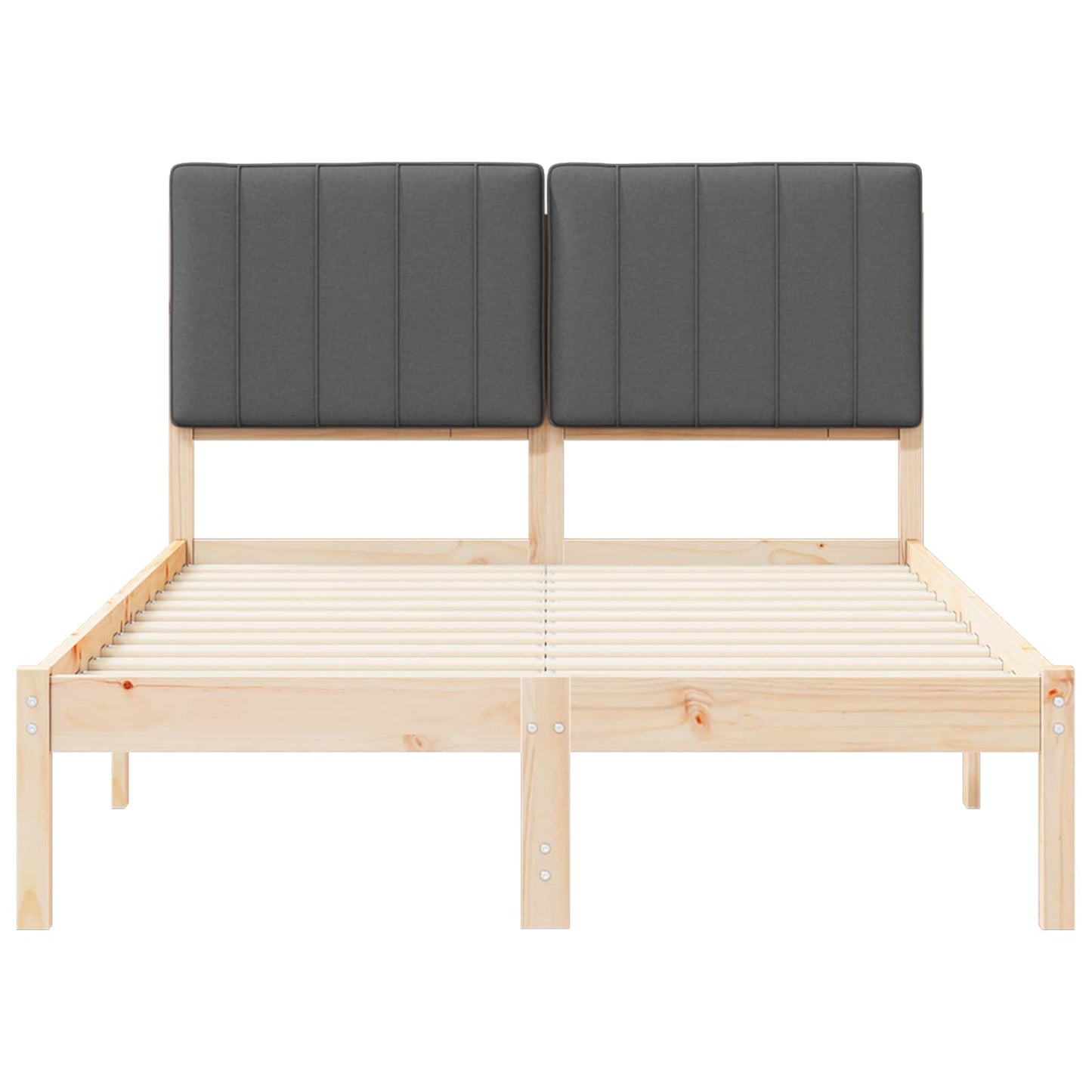 vidaXL Σκελετός Κρεβατιού με Επενδεδυμένο Κεφαλάρι Σκούρο Γκρι
