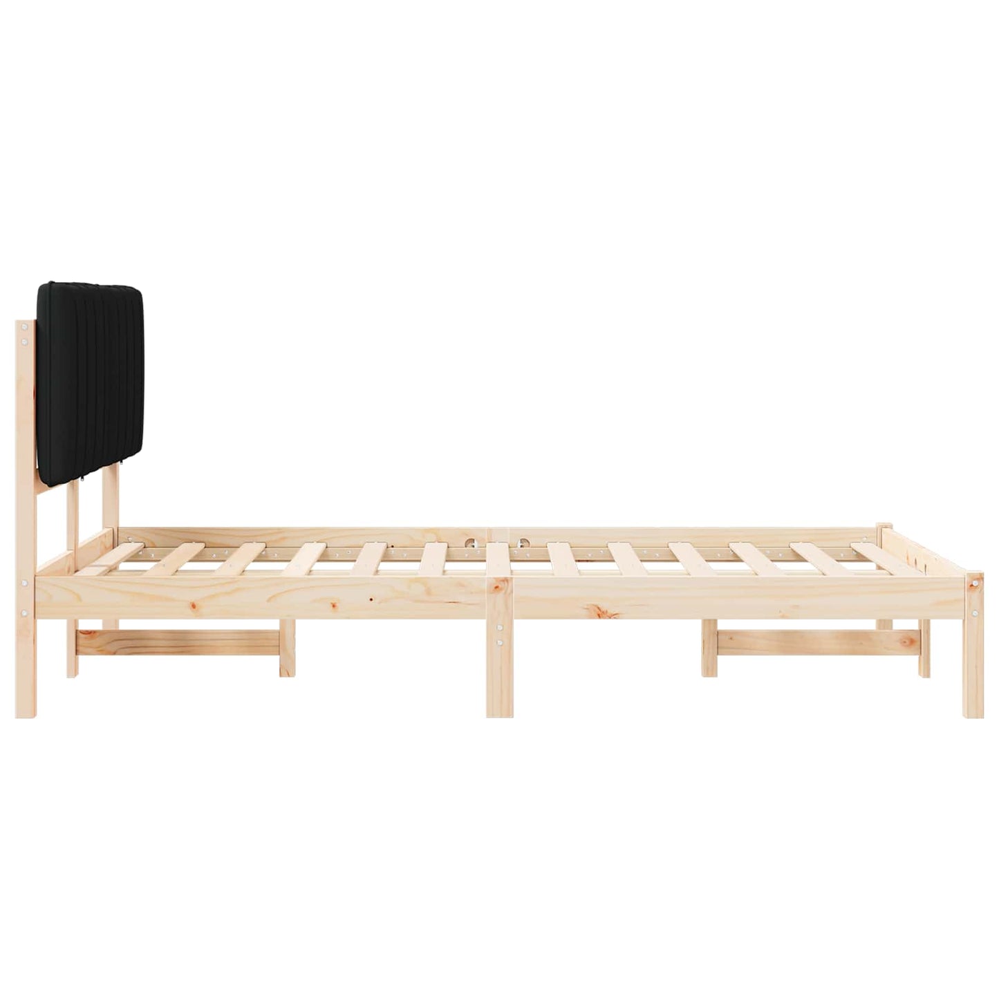 vidaXL Σκελετός Κρεβατιού με Επενδεδυμένο Κεφαλάρι Μαύρο 120 x 190 cm