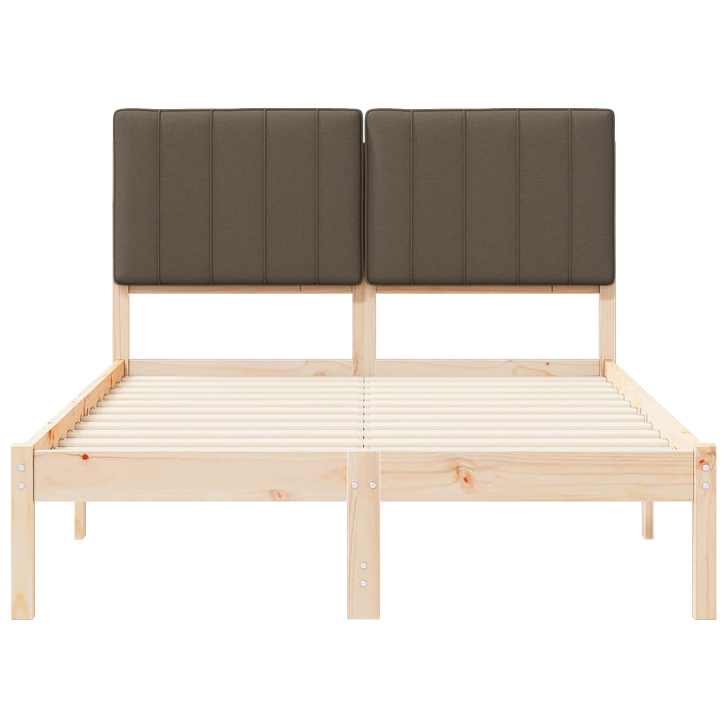 vidaXL Σκελετός Κρεβατιού με Επενδεδυμένο Κεφαλάρι Taupe 120 x 190 cm