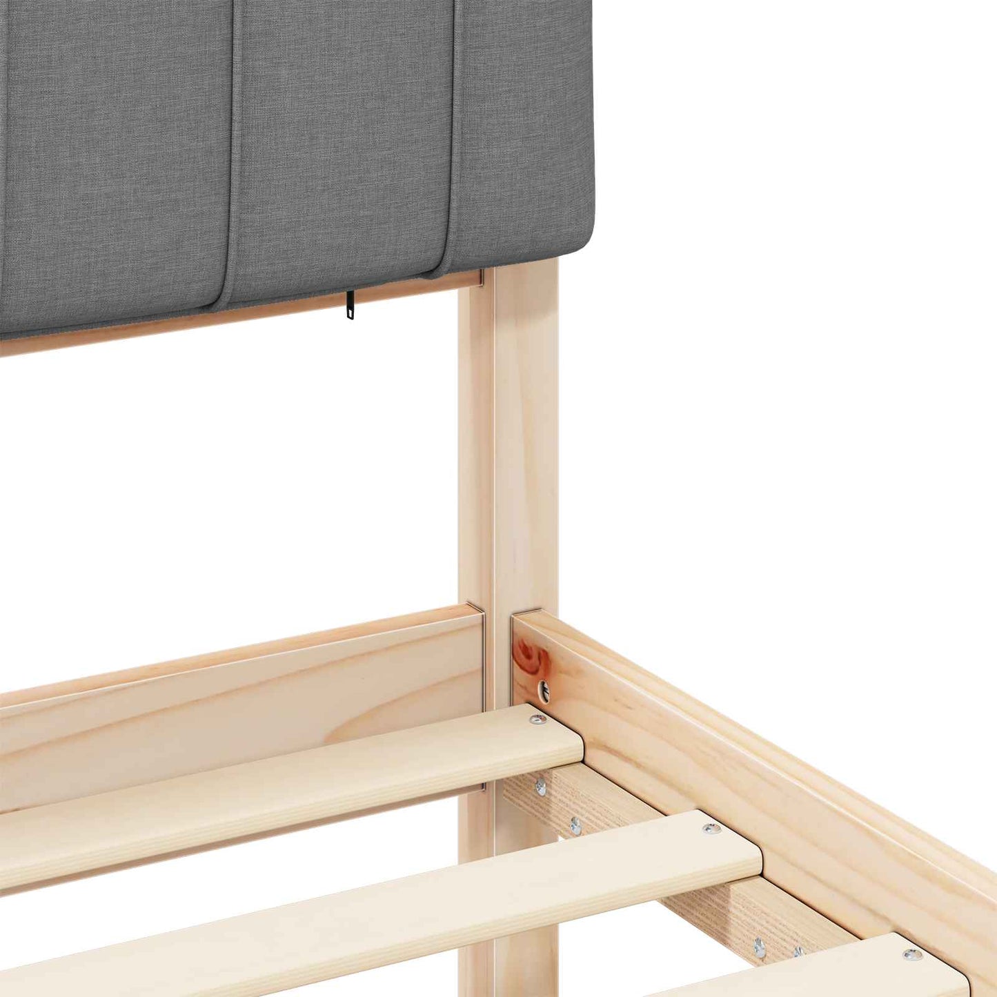 vidaXL Σκελετός Κρεβατιού με Επενδεδυμένο Κεφαλάρι Ανοιχτό γκρι