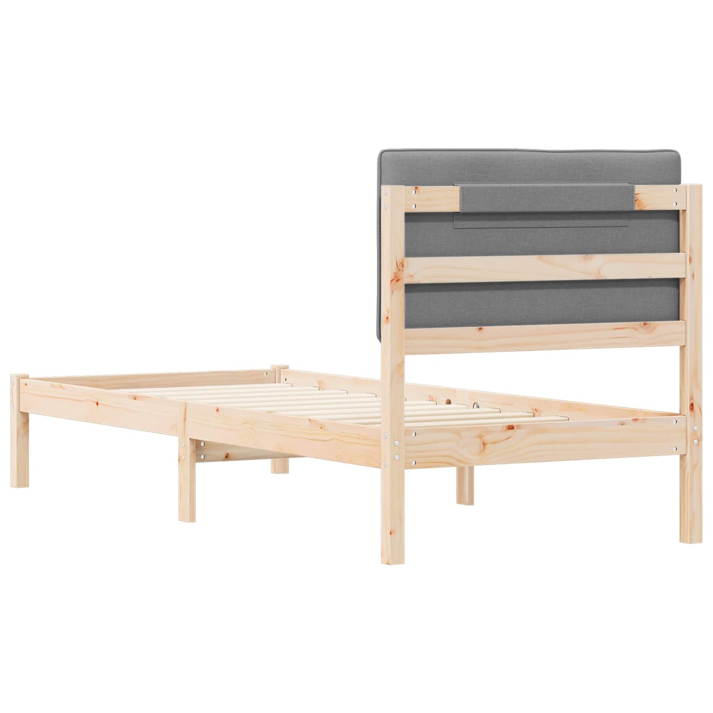 vidaXL Σκελετός Κρεβατιού με Επενδεδυμένο Κεφαλάρι Ανοιχτό γκρι